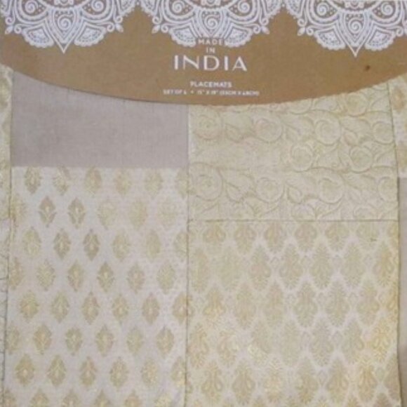Gold Patchwork 4 Piece Place mats - Picture 1 of 2
